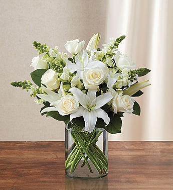 All White Vase Arrangement
